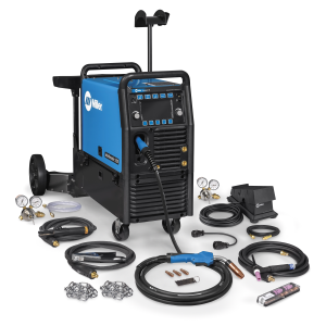 Miller Multimatic 255 Multiprocess Welder with EZ-Latch Dual Cylinder Running Gear & TIG Kit